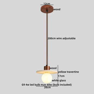 Celako™ Lunapiet Pendant Light | Yellow Travertine Japan Style