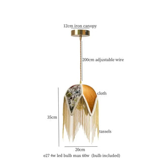 Celako™ Filato Pendant Light | Cloth Tassel Mid Century Modern Bedroom Lighting