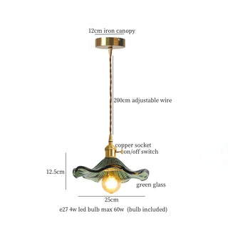 Celako™ Rigato Pendant Light | Glass Copper Dining Room Lighting