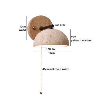 Celako™ Aurivis Wall Light | Yellow Travertine Bathroom Mirror Light