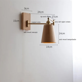 Celako™ Hinoki Wall Light | Wood Bedroom Lighting