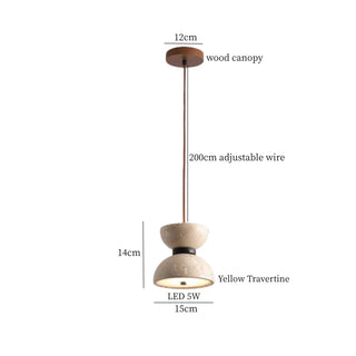 Celako™ Luserna Pendant Light | Yellow Travertine Dining Room Lighting