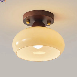 Celako™ Mellune Ceiling Light | Milky Yellow Glass Bedroom Lighting