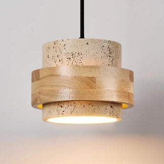Celako™ Calistra Pendant Light | Yellow Travertine Bedroom Lighting