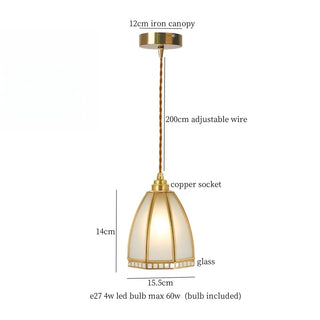 Celako™ Rigato Pendant Light | Glass Copper Dining Room Lighting