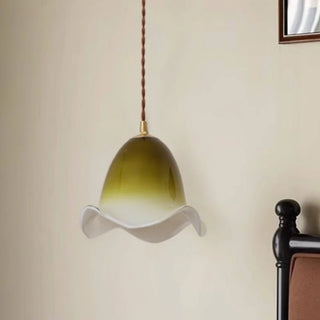 Celako™ Viridelle Pendant Light | Green Glass Bedroom Lighting