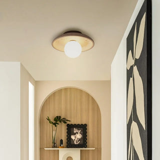Celako™ Calistone Ceiling Light | Yellow Travertine Japan Style