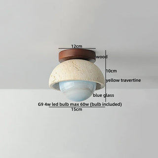 Celako™ Trivara Ceiling Light | Black Travertine Living Room Lighting