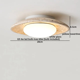 Celako™ Umbrena Ceiling Light | Black Travertine Mid Century Modern Bedroom Lighting