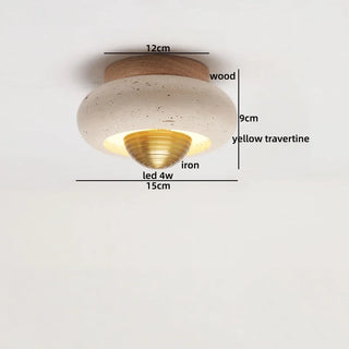 Celako™ Iwasu Ceiling Light | Yellow Travertine Wabi Sabi Style Living Room Lighting
