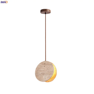 Celako™ Aurtera Pendant Light | Yellow Travertine Kitchen Island Lighting
