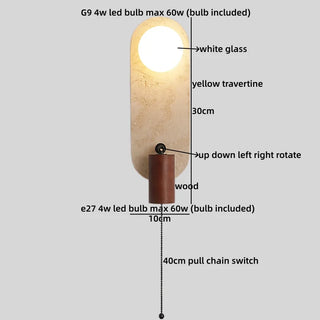 Celako™ Traverno Wall Light | Yellow Travertine Kitchen Island Lighting
