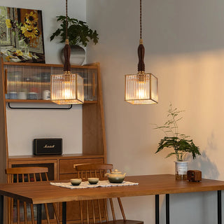 Celako™ Rigato Pendant Light | Glass Copper Dining Room Lighting