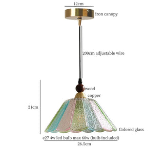Celako™ Oricalo Pendant Light | Glass Copper Wood Kitchen Island Lighting