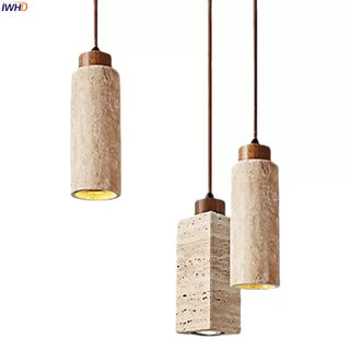 Celako™ Igneous Pendant Light | Yellow Travertine Dining Room Lighting