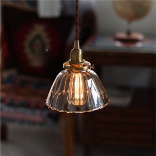 Celako™ Kohakudo Pendant Light | Amber Glass Bedroom Lighting