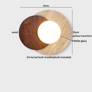 Celako™ Aureny Wall Light | Yellow Travertine Bedroom Lighting
