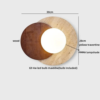 Celako™ Vetrina Wall Light | Yellow Travertine Bedroom Lighting