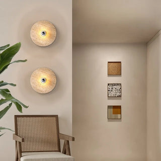 Celako™ Calizzo Wall Light | Yellow Travertine Bedroom Lighting