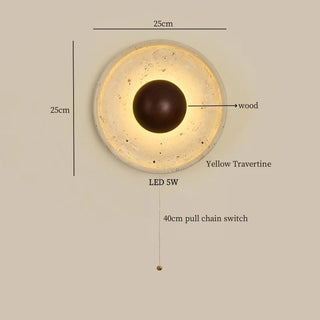 Celako™ Lunetra Wall Light | Black Travertine Living Room Lighting
