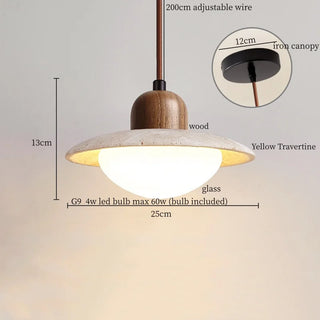 Celako™ Sedara Pendant Light | Yellow Travertine Kitchen Island Lighting