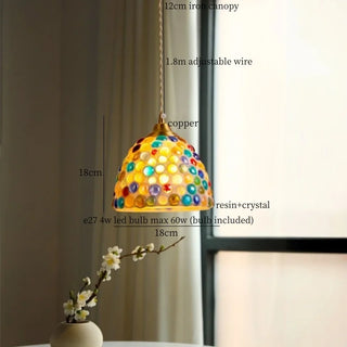 Celako™ Vitrassa Pendant Light | Resin And Crystal Dining Room Lighting