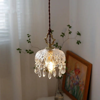 Celako™ Aureolin Pendant Light | Glass Copper Bedroom Lighting