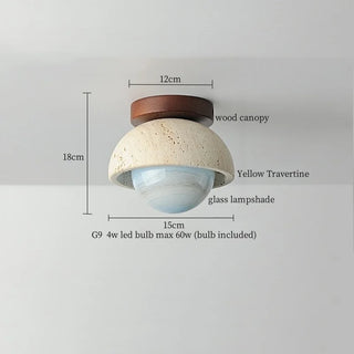Celako™ Tiburio Ceiling Light | Yellow Travertine Living Room Lighting