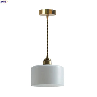 Celako™ Opalide Pendant Light | White Glass Bedroom Lighting