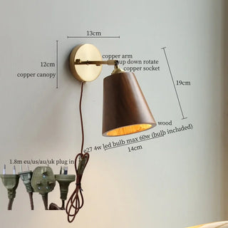 Celako™ Umberine Wall Light | Copper Wood Japan Wabi Sabi Living Room Lighting