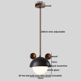 Celako™ Lunite Pendant Light | Black Travertine Kitchen Island Lighting