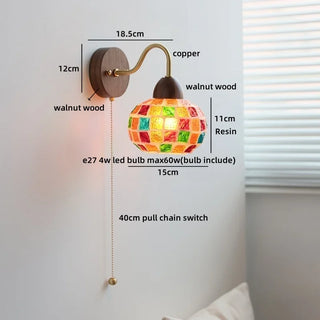 Celako™ Nacria Wall Light | Resin Shell Bedroom Lighting