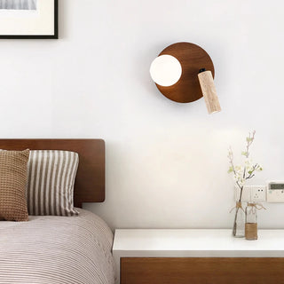 Celako™ Giallo Wall Light | Glass and Wood Bedroom Lighting