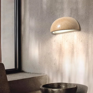 Celako™ Litona Wall Light | Yellow Travertine Bedroom Lighting