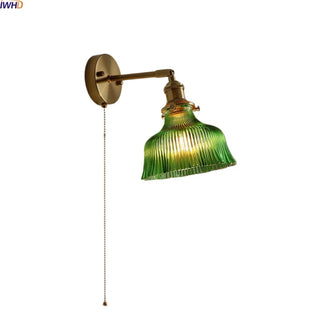 Celako™ Seika Wall Light | Green Glass Copper Japan Style