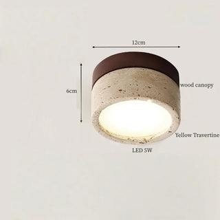 Celako™ Calciva Ceiling Light | Yellow Travertine Bedroom Lighting