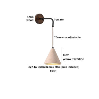 Celako™ Travert Wall Light | Travertine Bedside Lighting