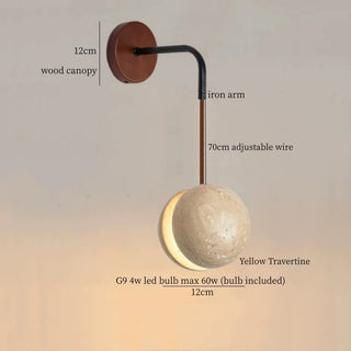 Celako™ Terravento Wall Light | Yellow Travertine Living Room Lighting