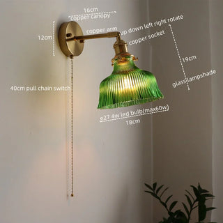Celako™ Cuvria Wall Light | Copper Glass Bedroom Lighting