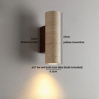Celako™ Tivara Wall Light | Travertine Bedside Lighting