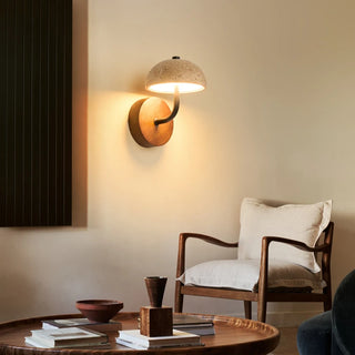 Celako™ Lumastra Wall Light | Yellow Travertine Bedroom Lighting