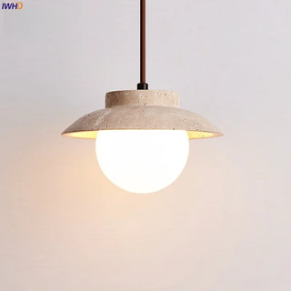 Celako™ Amberin Pendant Light | Yellow Travertine Kitchen Island Lighting