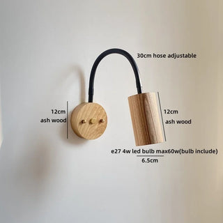 Celako™ Fendari Wall Light | Ash Wood Bedside Lighting