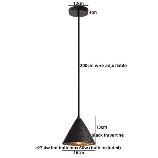 Celako™ Kuroishi Pendant Light | Black Travertine Kitchen Island Lighting