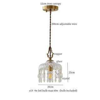 Celako™ Aurivitre Pendant Light | Crystal Glass Bedroom Lighting