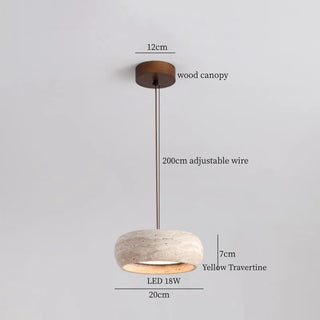 Celako™ Calcaris Pendant Light | Yellow Travertine Kitchen Island Lighting