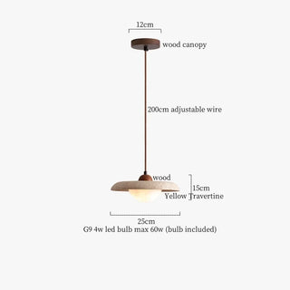 Celako™ Terrana Pendant Light | Yellow Travertine Kitchen Island Lighting