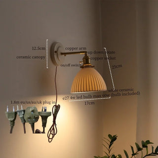 Celako™ Cerafine Wall Light | Ceramic Bedroom Lighting