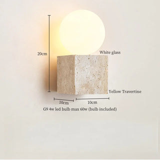 Celako™ Aurevale Wall Light | Yellow Travertine Living Room Lighting