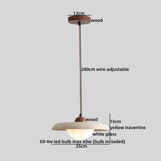 Celako™ Calcina Pendant Light | Yellow Travertine Stone Kitchen Island Lighting